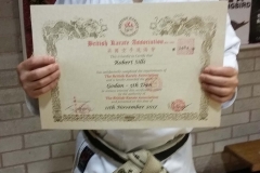 Sensei Rob Sills with his 5th Dan certificate